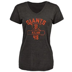 Caleb Kilian San Francisco Giants Women's Black Base Runner Tri-Blend T-Shirt -