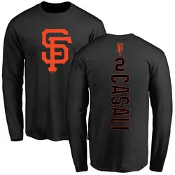 Curt Casali San Francisco Giants Men's Black Backer Long Sleeve T-Shirt -
