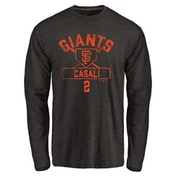 Curt Casali San Francisco Giants Men's Black Base Runner Tri-Blend Long Sleeve T-Shirt -