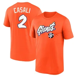 Curt Casali San Francisco Giants Men's Legend Orange 2025 City Connect Performance Name & Number T-Shirt