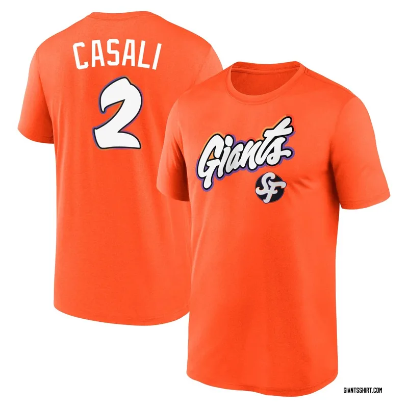 Curt Casali San Francisco Giants Men's Legend Orange 2025 City Connect Performance Name & Number T-Shirt