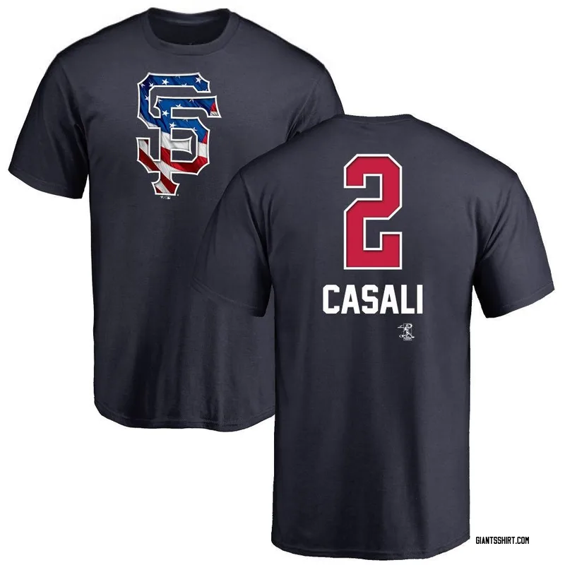 Curt Casali San Francisco Giants Men's Navy Name and Number Banner Wave T-Shirt -