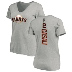 Curt Casali San Francisco Giants Women's Backer Slim Fit T-Shirt - Ash