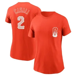 Curt Casali San Francisco Giants Women's Orange City Connect Name & Number T-Shirt