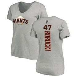 Ryan Borucki San Francisco Giants Women's Backer Slim Fit T-Shirt - Ash