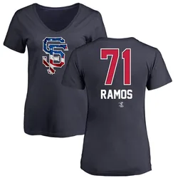 Wilkin Ramos San Francisco Giants Women's Navy Name and Number Banner Wave V-Neck T-Shirt -