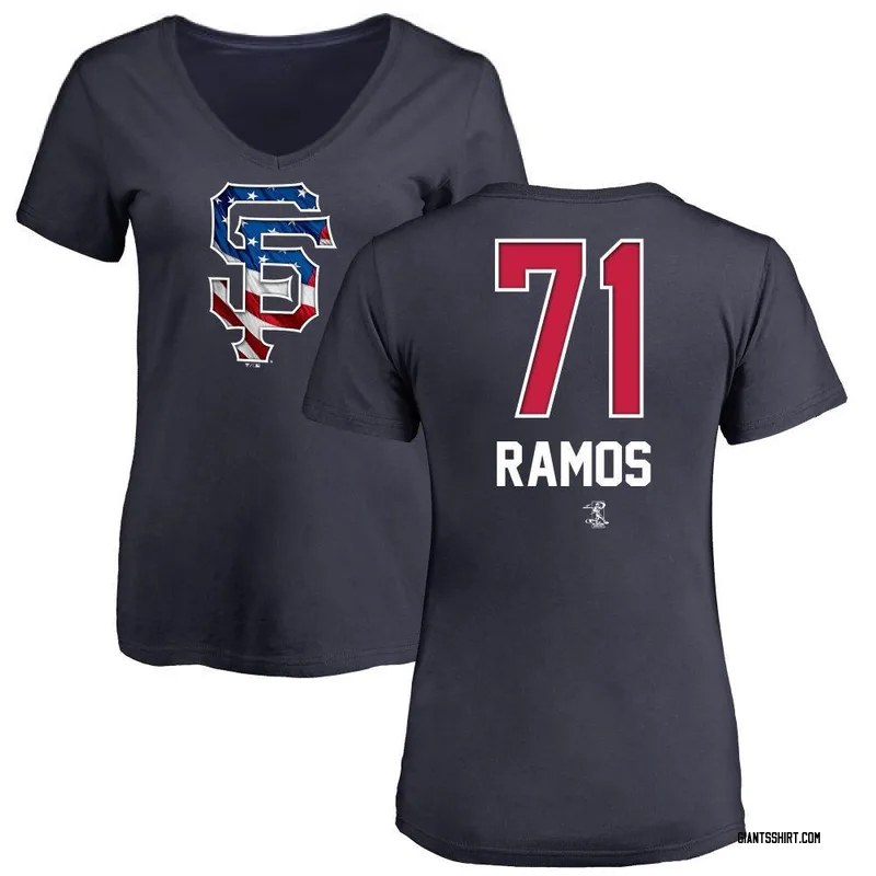 Wilkin Ramos San Francisco Giants Women's Navy Name and Number Banner Wave V-Neck T-Shirt -